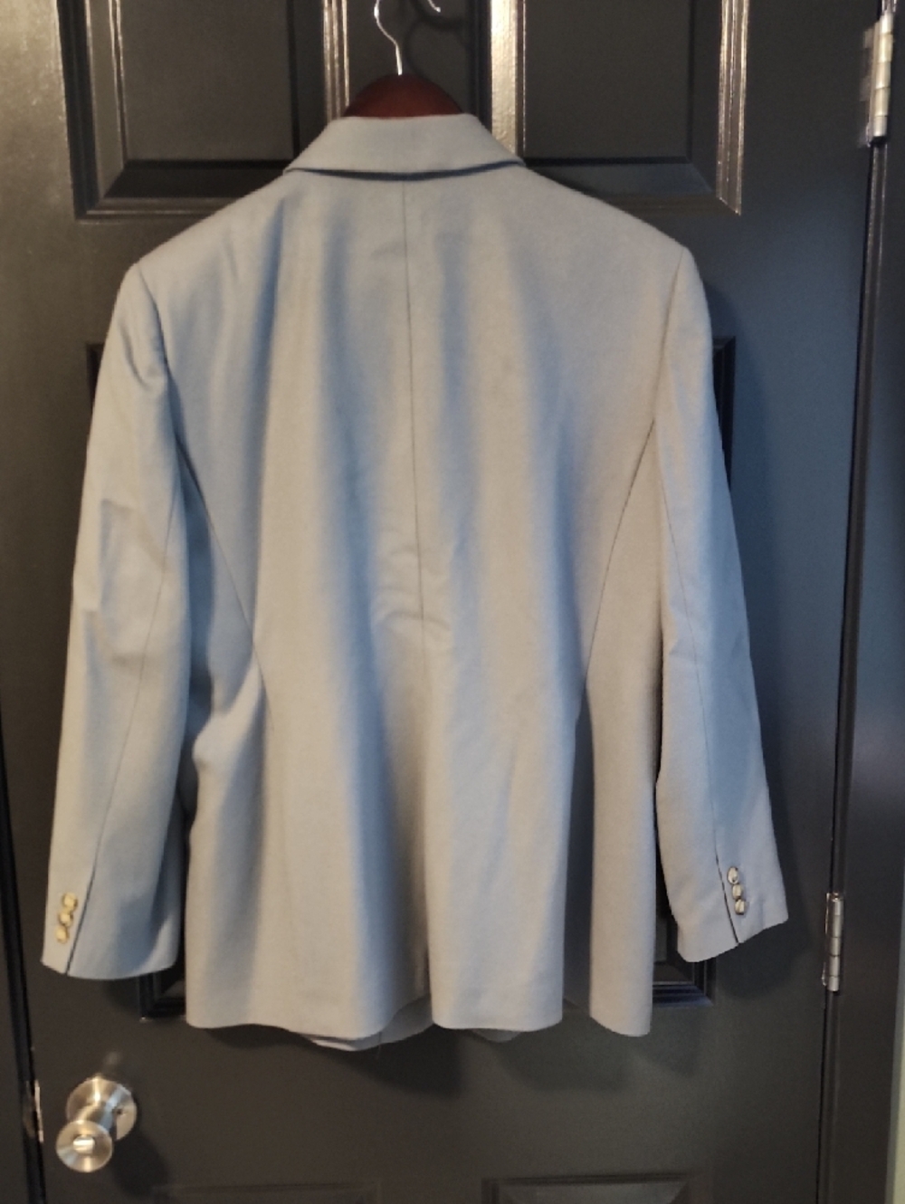 Lands' End Women's Blazer Jacket Light Blue Lined Wool Cashmere Petite 16 - Picture 4 of 4